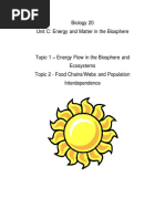 Bio 20 Unit C - Topic 1 & 2 Student Notes