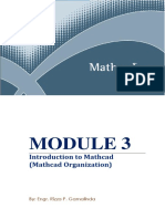 Computer MODULE Introduction To MathCad (MathCad Organization)