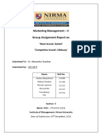 Marketing Management - II Group Assignment Report On: Main Brand-Dettol' Competitor Brand - Lifebuoy'