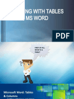 Working With Tables in MS Word