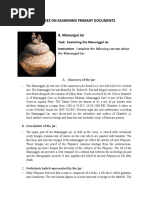 Exercises On Examining Primary Documents: The Manunggul Jar