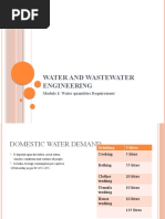 Water Quantities Requirement