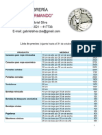 Mimbrería Don Armando - Lista de Precios