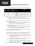 9 - Improving A Classroom-Based Assessment Test - Worksheet