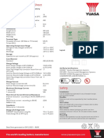 Yuasa Technical Data Sheet: The World's Leading Battery Manufacturer