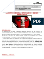 Ficha de Trabajo de Cívica 3° (Iii Trimestre 2021) Decima Segunda Semana (Viva El Perú ... Señores)