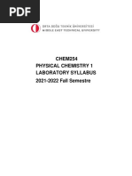 Chem254 Phys Chem Lab Syllabus