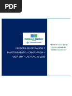 Filosofia de Operación y Mantenimiento Campo Rico 2020