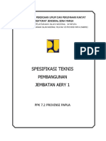 Speksifikasi Paket Pembangunan Jembatan Aery 1 2021