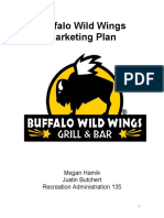 Buffalo Wild Wings Marketing Plan: Megan Hamik Justin Butchert Recreation Administration 135