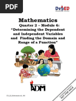 Math8 - q2 - Mod6 - Determining The Dependent and Independent Variables and Finding The Domain and Range of A Function - v3