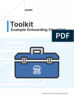 The Restaurant Boss Toolkit Example Onboarding Checklist