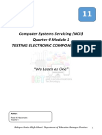 Computer Systems Servicing (NCII) Quarter 4 Module 1 Testing Electronic Components (Tec)