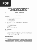 Los Esclavos Negros en Venezuela en La Segunda Decada Del Siglo Xix: Fundamentos Legales V Actuacion