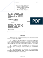 Petition For Issuance of New Duplicate Certificate of Title