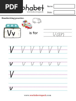 Letter V Tracing Pages