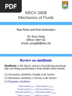 MECH 3408 Mechanics of Fluids: Pipe Flows and Flow Kinematics Dr. Jiyun Song Office: HW7-01 Email: Jsong90@hku - HK