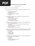 Budgeting - Profits, Sales, Costs, and Expenses