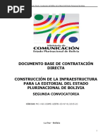 DBC Construccion de La Infraestructura para La Editorial Del Estado Plurinacional de Bolivia Segunda Convocatoria 12-10-15