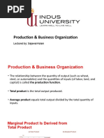 Production & Business Organization: Lectured By: Sajawal Aslam