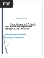 Final Integrated Project: Smart Practices Effecting Employee Motivation in Aditya Aluminium