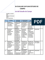 Rúbrica para Evaluar Un Estudio de Campo