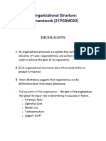 Case Study - Organizational Structure - Mintzberg's Framework