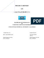 Project Report ON Calculator by C++: Computer Science of Engineering of Ikg Punjab Technical University, Jalandhar