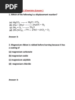 Chem Class 10 Term 1 MCQ S & AR