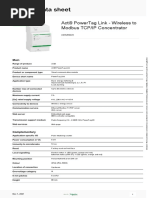 Product Data Sheet: Acti9 Powertag Link - Wireless To Modbus Tcp/Ip Concentrator