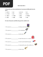 Test For Unit 1