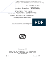 Indian Standard: Specification For Paper Covered Aluminium Conductors