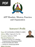 AFP Mandate, Mission, Function and Organization