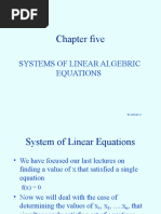 Chapter Five: Systems of Linear Algebric Equations