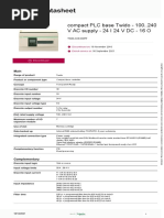 Product Datasheet: Compact PLC Base Twido - 100..240 V AC Supply - 24 I 24 V DC - 16 O