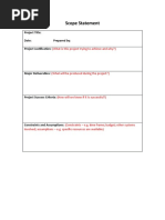 Scope Statement Template