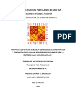 Universidad Nacional Tecnológica de Lima Sur: Escuela Profesional de Ingeniería Ambiental