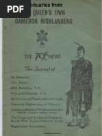 Obituaries From The Queens Own Cameron Highlanders