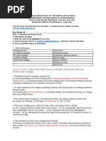 TYPE A - Real Time Quiz End Semester Examination - ME331