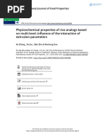 Physicochemical Properties of Rice Analogs Based On Multi-Level: Influence of The Interaction of Extrusion Parameters