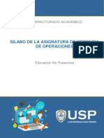 Silabo de La Asignatura de Gerencia de Operaciones: Vicerrectorado Académico