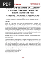 Design Engineering: Design and Thermal Analysis of Ic Engine Fins With Different Cross-Sectional Fins