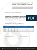 Acta de Entrega para Disposicion Final