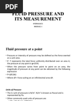 Fluid Pressure and Its Measurement