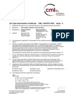 EU Type Examination Certificate CML 19ATEX1192X Issue 0