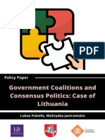 Government Coalitions and Consensus Politics: Case of Lithuania