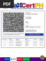 Covid-19 Vaccination Certificate: Allan Batting Asakil