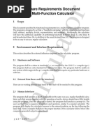 Calculator: Software Requirements Document A Multi-Function Calculator