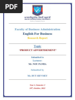 English For Business: Faculty of Business Administration