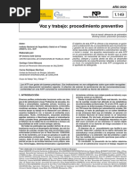 NTP 1149 Voz y Trabajo Procedimiento Preventivo - Año 2021